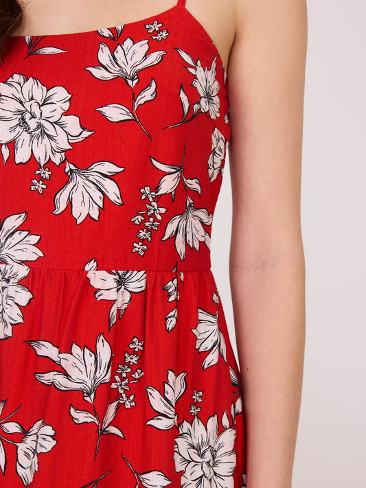 Printed Spaghetti Strap Midi Dress